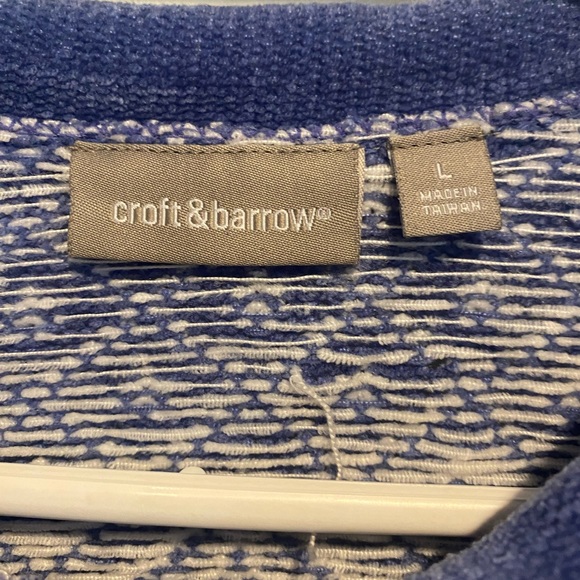 Croft & Barrow Pullover Crewneck Sweater w/Blue & White Snowflake Design SZ L - Picture 3 of 5